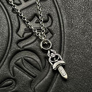 Vintage Peach Heart Cross Pendant Necklace