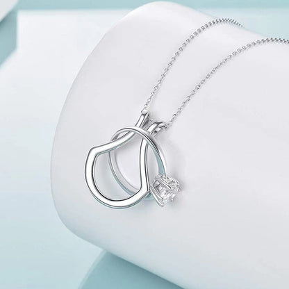 U-shaped ring holder necklace as a gift for wife protective pendant